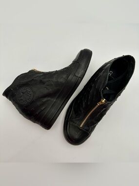 RARE Converse Chuck Taylor Mid Lux Shroud Black Leather Boots Size 8 - Excellent
